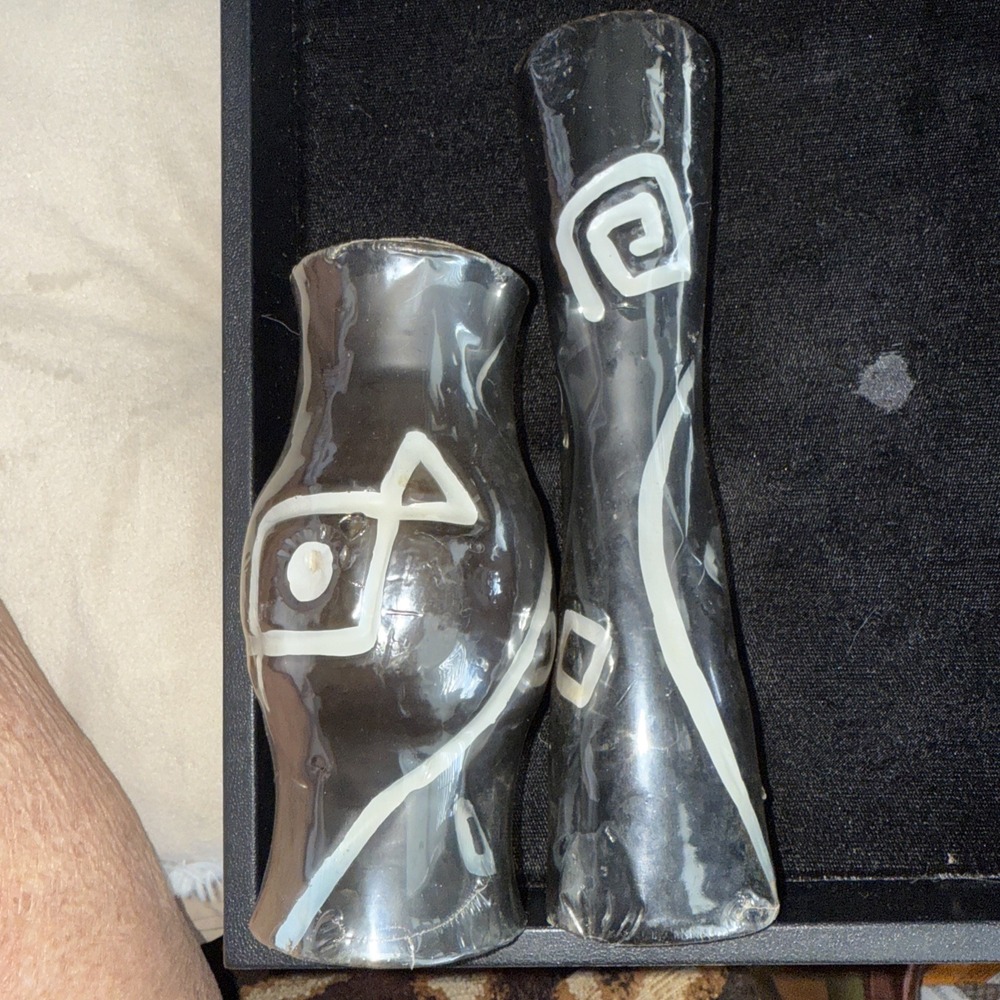 Pair of Navajo Candles Etched Black. No Brand New Pair 4876